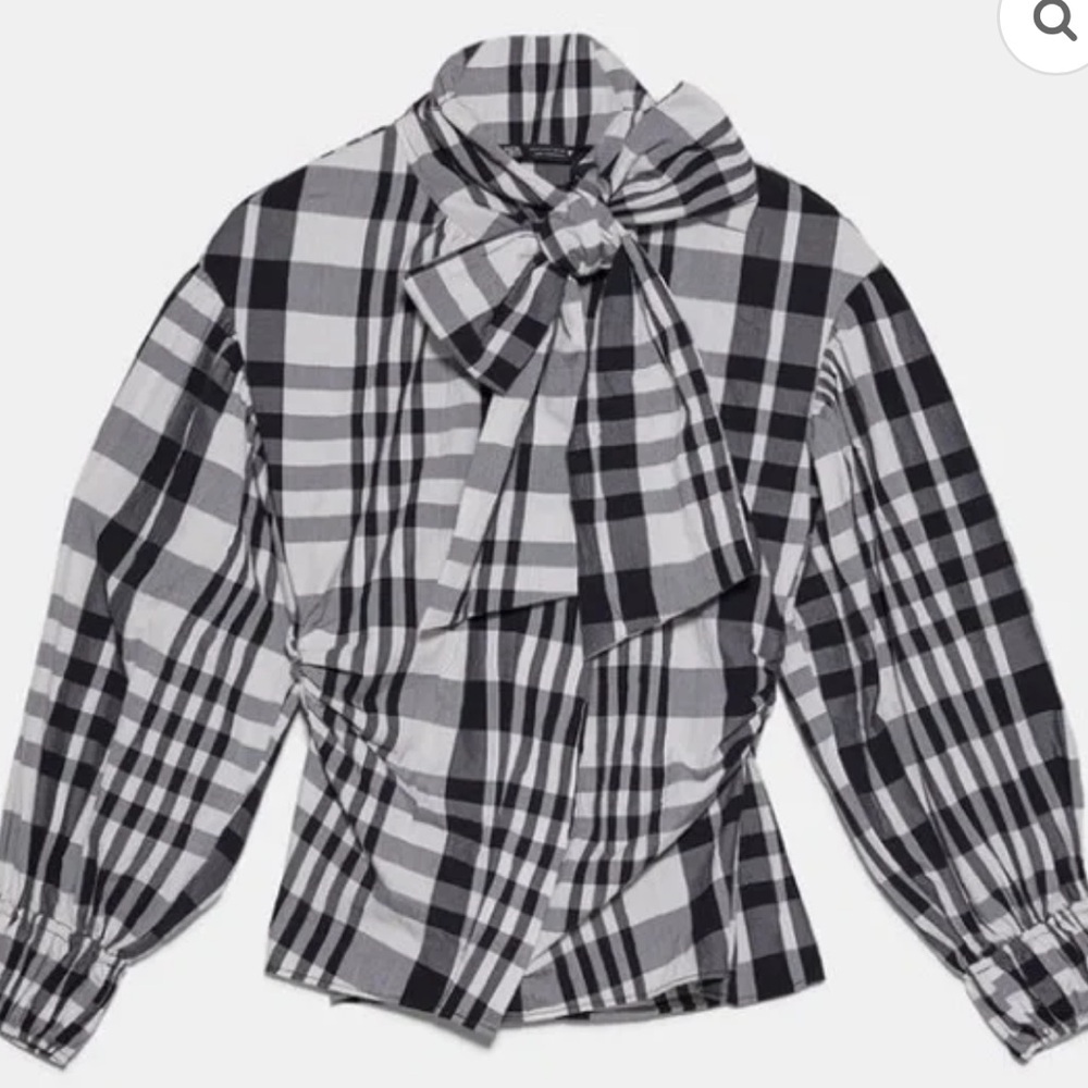 Zara Plaid Black and White Skirt - Picture 5 of 7